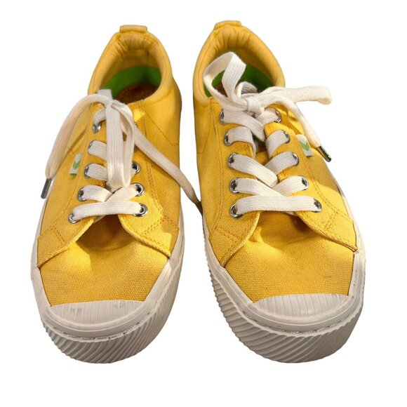 Cariuma OCA Low Yellow Canvas Sneakers Womens Sz 7 Mens 5.5 EU 38 Rio Brazil - Picture 4 of 13